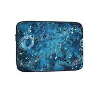 Blue Musical Notes Laptop Sleeve for Women Men, 13 Inch Waterproof Laptop Bag Lightweight Notebook Computer Cover Bag