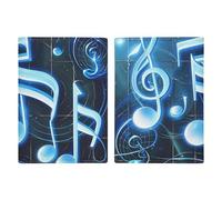 Blue Musical Notes Passport Holder Personalized Passport Wallet for Women Men Travel Document Organizer Holder