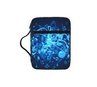 Blue Musical Notes Print Bible Cover Case/Book Cover, Bible Case for Women Girls,with Handle Fits for Standard Size Bible