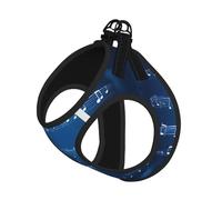 Blue Musical Notes Print Dog Harness Leash Set Reflective Pet Harness Puppy Vest Suitable Dogs Cats Small Breeds