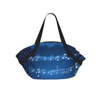Blue Musical Notes Print Foldable Camping Bag Duffle Bag Waterproof Travel Bag Camping Mattress For Outdoor Park Beach
