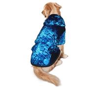Blue Musical Notes Print Soft Dog Hoodie For Medium To Large Dogs, Warm And Breathable Winter Pet Sweatshirt, Easy To Wear Jumper For Cold Weather