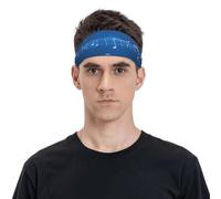 Blue Musical Notes Print Style Functionality Sports Sweatband For Men Women Stretchy Breathable Headband