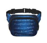 Blue Musical Notes print Womens Fanny Pack Everyday Hip Pouch Waist Bag for Travel Outdoor Running Hunting for Adult, Black, One Size