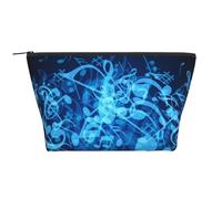 Blue Musical Notes Printed, Toiletry Pouch Makeup Bag Cosmetic Bag Portable Travel Toiletry Bag