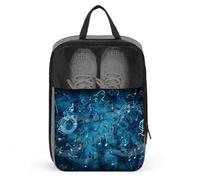 Blue Musical Notes Shoe Bag for Travel Water-Resistant Shoe Pouch for Gym Portable Sneaker Bag with Zipper Travel Luggage Shoes Organizer Soccer Cleats Bag for Gym, Luggage