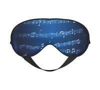 Blue Musical Notes Sleep Mask,100% Natural Mulberry Silk Eye Mask with, Ultra-Soft Eye Covers for Sleeping, Travel, Nap