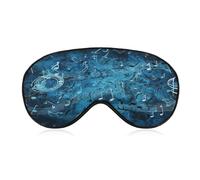 Blue Musical Notes Sleep Mask Personality Eye Sleep Shade Cover Comfortable Breathable Sleeping Blindfold Soft Comfortable Night Eye Cover Adjustable Band Eye Mask for Men Women