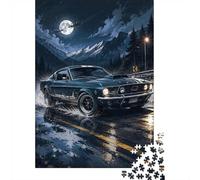 Blue Mustang Mountain Night, Adult Puzzle, 1000 Pieces, 52x38cm/1000pcs