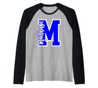 Blue Mustangs School Spirit Game Day Mustang Pride Teacher Raglan Baseball Tee