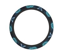 Blue mysterious symbol Patterned steering wheel cover elastic steering wheel cover soft and breathable suitable for cars trucks and cars