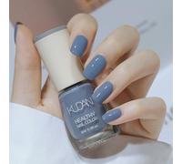 Blue Nail Polish - Nail Varnish Quick Dry & Long Lasting - High Glossy Non-Toxic Water Based Grey Blue Nail Varnish - Chip Resistant Breathable Nail Polish for Women Girls DIY Manicure