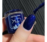 Blue Nail Polish - Royal Blue Nail Varnish - Quick Dry & Long Lasting Glitter Nail Varnish - High Glossy Shimmer Holographic Nail Polish - No Need Cure Chip Resistant for Women DIY Manicure
