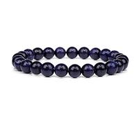 Blue Natural Stone Bracelets for Men White Moonstone Black Lava Beaded Stretch Bracelet Lapis Lazuli Yoga Jewelry,10.Blue Dot Stone,23 Cm