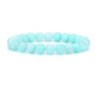 Blue Natural Stone Bracelets for Men White Moonstone Black Lava Beaded Stretch Bracelet Lapis Lazuli Yoga Jewelry,10.Blue Dot Stone,23 Cm