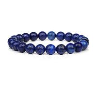 Blue Natural Stone Bracelets for Men White Moonstone Black Lava Beaded Stretch Bracelet Lapis Lazuli Yoga Jewelry,10.Blue Dot Stone,23 Cm