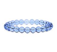 Blue Natural Stone Bracelets for Men White Moonstone Black Lava Beaded Stretch Lapis Lazuli Yoga Jewelry,11.Glass Crystal,23 Cm