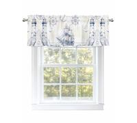 Blue Nautical Boat Valances for Windows Classic Ocean Lighthouse Kitchen Valance Curtains for Living Room/Bathroom Windows，Rod Pocket Cafe Curtain.1 Panel, 54"×18" Sailing Anchor