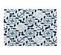 Blue Nautical Elements Designer Rug Benjamin Tate Design Natural Large