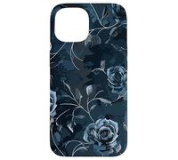 Blue Navy and Rose Flowers Case for iPhone 15