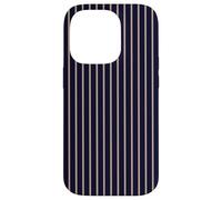 Blue Navy Tan Striped Girly Aesthetic Preppy Stripe Case for iPhone 14 Pro