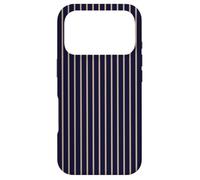 Blue Navy Tan Striped Girly Aesthetic Preppy Stripe Case for iPhone 17 Pro