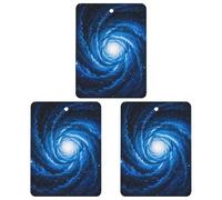 Blue Nebula Car Air Freshener, 3 Pcs Square Hanging Air Freshener Cards, Long Lasting Fragrance Scented Cards for Car, Home, Office Gray-style