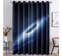Blue Nebula Curtains for Bedroom Living Room, Galaxy Space Blackout Curtains Eyelet 108 Drop 2 Panels, Patterned Window Drapes, Home Decor 90x108 Inch B-D28