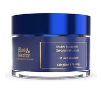 Blue Nectar Gold Face Scrub for Glowing Skin | Cleanser & Exfoliating Scrub with Aloe Vera, Walnut & Kumkumadi | Scrub for Men & Women | Ayurvedic Tan Removal (12 Herbs, 50g)