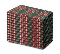 Blue Needles Gingham Buffalo Plaid Cloth Napkins 100% Cotton Set of 12 Dinner Table Christmas Napkins 18x18 inch Soft Reusable Washable Perfect for Event Parties & Everyday Use - Christmas Multi Green