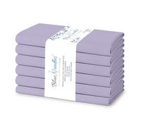 Blue Needles Solid Cloth Napkins Set of 6 Lavender 100% Cotton Dinner Napkins 18x18 inches - Soft, Reusable and Washable Spring Summer Linen Napkins, Ideal for Events, Parties & Everyday Use