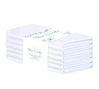 Blue Needles Solid Cloth Napkins Set of 6 White 100% Cotton Dinner Napkins 18x18 inches - Soft, Reusable and Washable Spring Summer Linen Napkins, Ideal for Events, Parties & Everyday Use