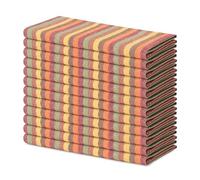 Blue Needles Striped Cloth Napkins, 100% Cotton Set of 12 Linen Fall Thanks Giving Dinner Table Napkins 18x18 Inches, Soft, Highly Absorbent, Reusable & Washable, Ideal for Everyday Use - Thanksgiving