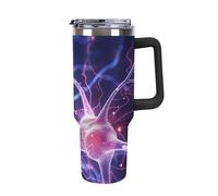 Blue Nerve Cell 40 Oz Tumbler with Handle And Straw Stainless Steel Insulated Water Bottle Reusable Car Thermal Cup Personalized Travel Coffee Mug for Women Men