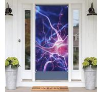 Blue Nerve Cell Door Banners for Front Doors, Spring Summer Decorative Door Cover Welcome Porch Banner Decoration Hanging Wall Background for Party Supplies Indoor Outdoor Home Decor