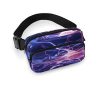 Blue Nerve Cell Fanny Pack Belt Bag with Adjustable Strap Fashion Waist Bag for Outdoor Sports Hiking, white, 20x13cm, Full Printed Waist Bag