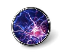 Blue Nerve Cell Lapel Pin for Men Blue Nerve Cell Fashion Brooch Pin -Cute Enamel Badges, Aluminum Alloy Metal Pinback for Hats, Shirts, Bags, Jackets & Accessories (1 Inch Round Button Pins)