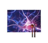 Blue Nerve Cell Placemats Set of 6 - Heat Resistant Table Mats, Washable Desk Mats, Easy toPlace Mats for Dining Table, Non-Slip Stain Resistant Kitchen Place Mats