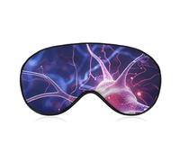 Blue Nerve Cell Sleep Mask Light Block-Out Eye Mask for Side Sleeper Pressure-Free Soft Night Blindfold with Adjustable Strap Breathable Sleep Eye Cover for Travel