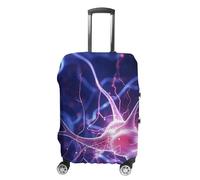 Blue Nerve Cell Suitcase Covers Luggage Protector - Travel Elastic Baggage Case Protective, Washable Anti-scratch Large Suit Case Cover for Suitcases Fits 19-32 Inch Luggages, white, M, Flower and