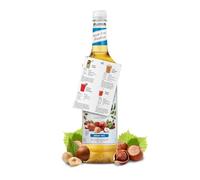 Blue Nile Foods Recipe Card with Sugar Free Hazelnut Syrup for Coffee, Cocktails, and Desserts | Rich and Buttery Sugar Free Hazelnut Monin Coffee Syrup and Recipe Card | 1L Premium Cocktail Bottle