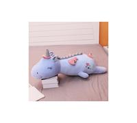 (blue no light, 125CM) 60CM Cute Glowing LED Light Unicorn Plush Toys Lovely Luminous Animal