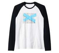 Blue Not Over Here Blue Graphic Raglan Baseball Tee