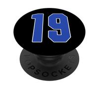 Blue Number 19 Jersey Big #19 Uniform Favorite Player PopSockets Adhesive PopGrip