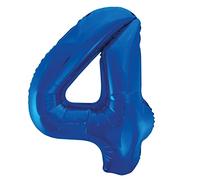 Unique Foil Balloon Number 4 – Blue – Large 86cm – 1 Piece – Birthday Party