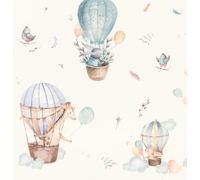 BLUE NURSERY CHILDRENS WALLPAPER HOT AIR BALLOON QUALITY DESIGNER RASCH 300512