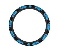 Blue Oak Leaves Printed Steering Wheel Cover Elastic Stretch Car Wheel Wrap Breathable Non-Slip Steering Wheel Protector for Car Truck SUV