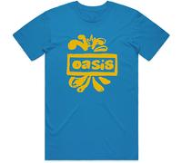 Blue Oasis Liam and Noel Gallagher Gold Logo Official Unisex T-Shirt