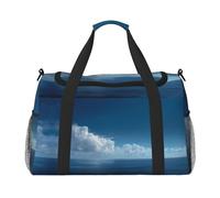 Blue Ocean and Sky Print Weekender Bag,Gym Bag with,Carry On Luggage Overnight Weekend Bag, Holdall Handbag & Shoulder Bag for Travel Fitness