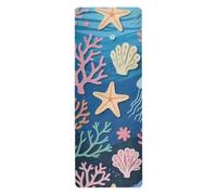 Blue Ocean Coral Animal thin yoga mat non slip for floor workouts printed, non slip, hot yoga towel non slip with bag for carrying tapete para ejercicio 71x26 inches